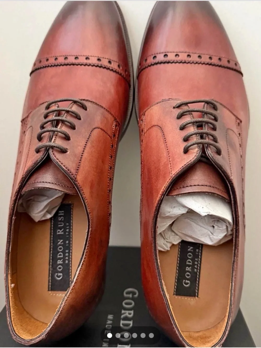 Gordon Rush Men's Brown Cap-Toe Derby Shoes